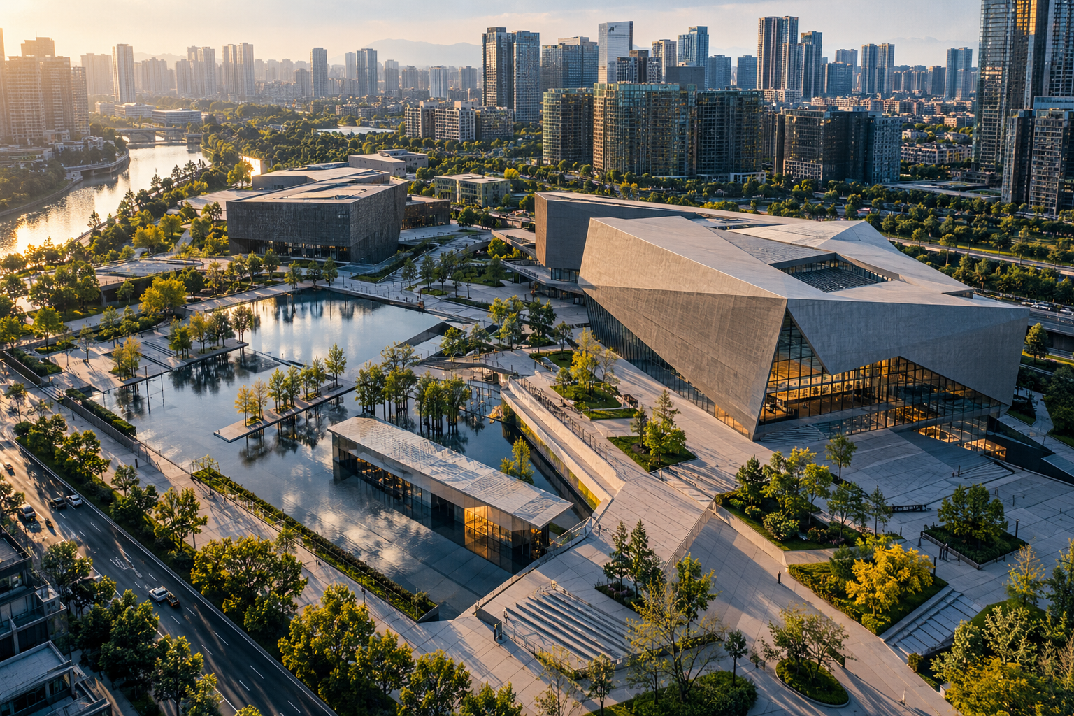 城市文化商业建筑航拍视觉样片